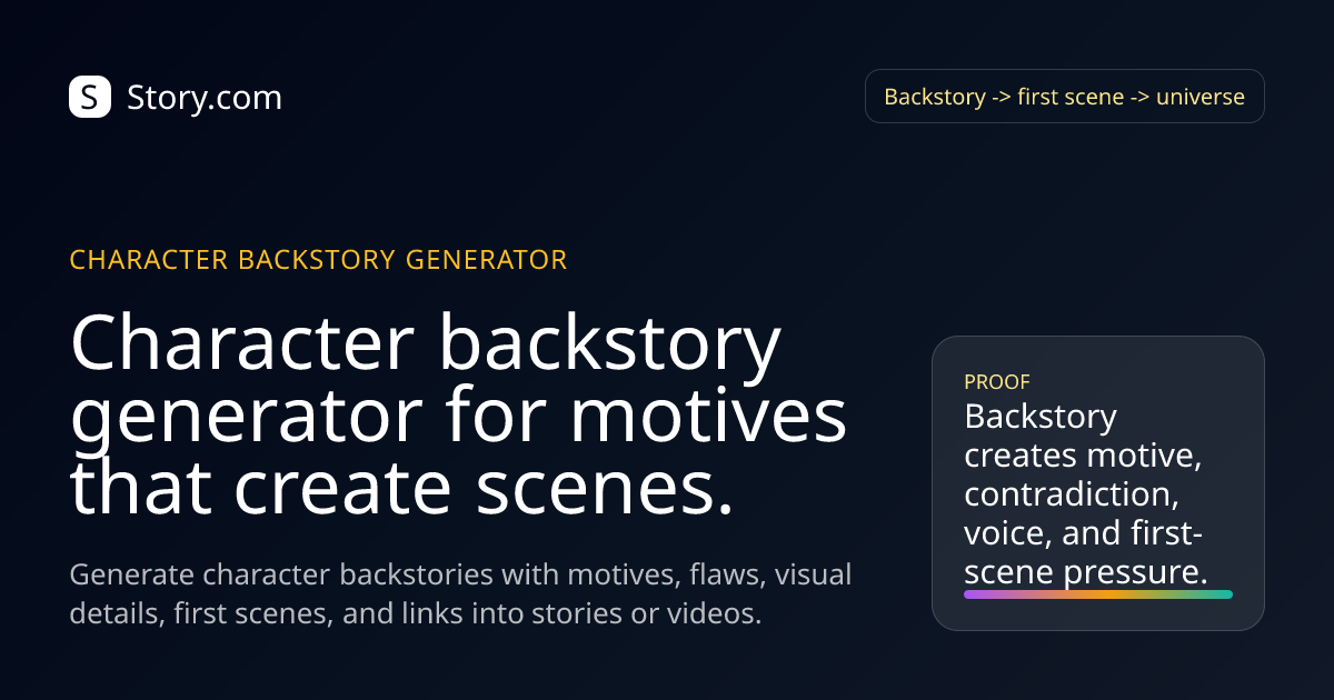 Character Backstory Generator | Create Story-Ready Characters | Story.com